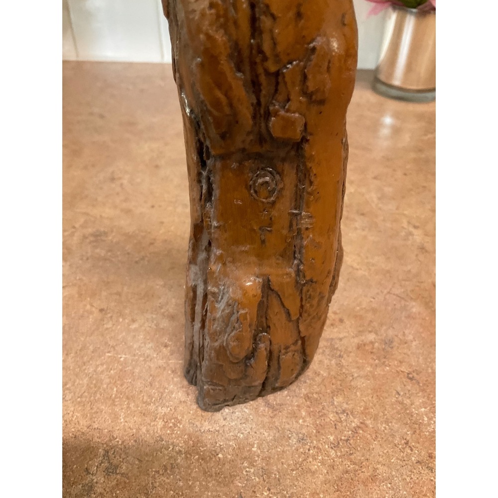 Vintage 1974 Old Man Tree Spirit Wizard Face Wax Candle Brown Folk Art Decor - Picture 10 of 12